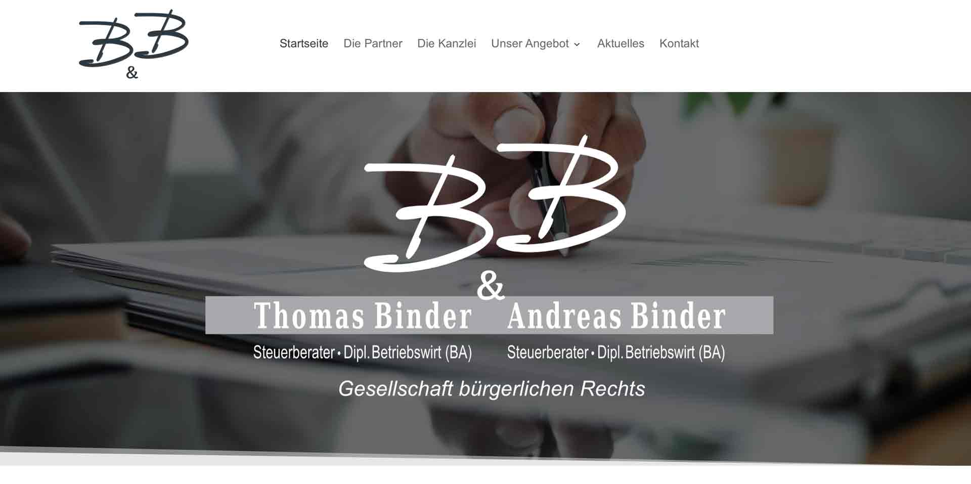 Header der Steuerberatung Binder